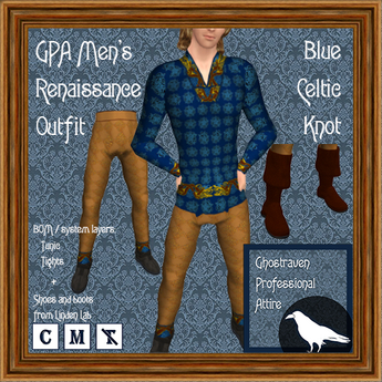 Second Life Marketplace - GPA Men's Renaissance Outfit BOM - Blue